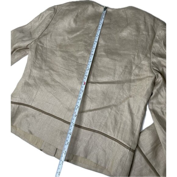 J. Crew Women’s 100% Linen Blazer Khaki 6 Small - Picture 8 of 8